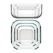 STORE&MORE GLASS Set of 3 glass leak-proof glass fridge/freezer