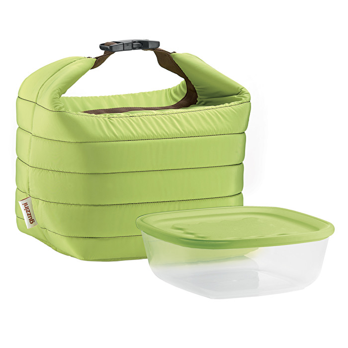 LARGE THERMAL BAG W/AIRTIGHT CONTAINER HANDY Guzzini, col. Apple green