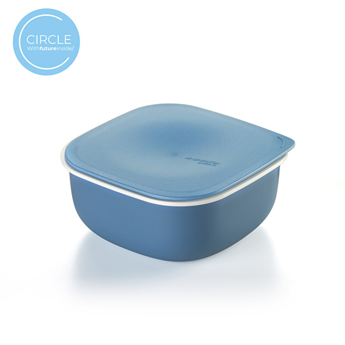 Medium square storage box with lid Guzzini, col. Powder blue
