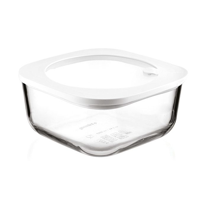 STORE&MORE GLASS Contenitore ermetico in vetro L per frigo/freezer/forno a  microonde Guzzini, col. Bianco