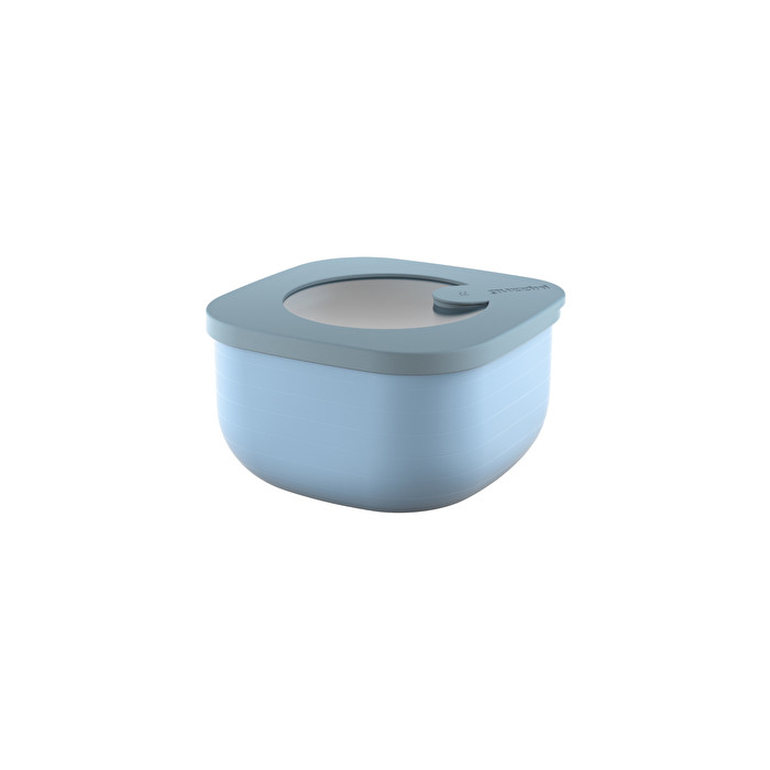STORE&MORE - Shallow airtight fridge/freezer/microwave containers (S)  Guzzini, col. Matt mid blue