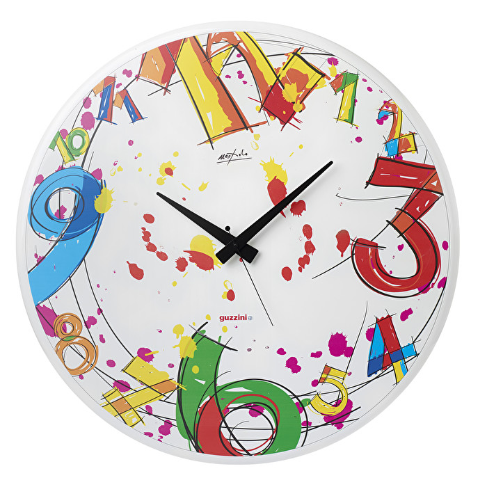 NUMBER-TIME Orologio da parete Guzzini, col. Colori decori vari