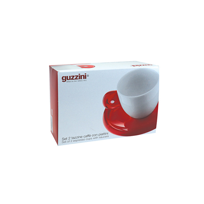 Set 2 contenitori bicolore grace rosso trasparente - Guzzini