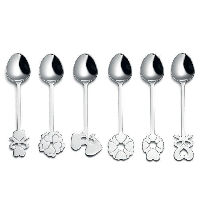 HISSF Teaspoons Stainless Steel 18/0 Tea Spoons 6 Pcs Kitchen Restaurant 6.7 Inches For Home 6Pcs, Black Dishwasher Safe 